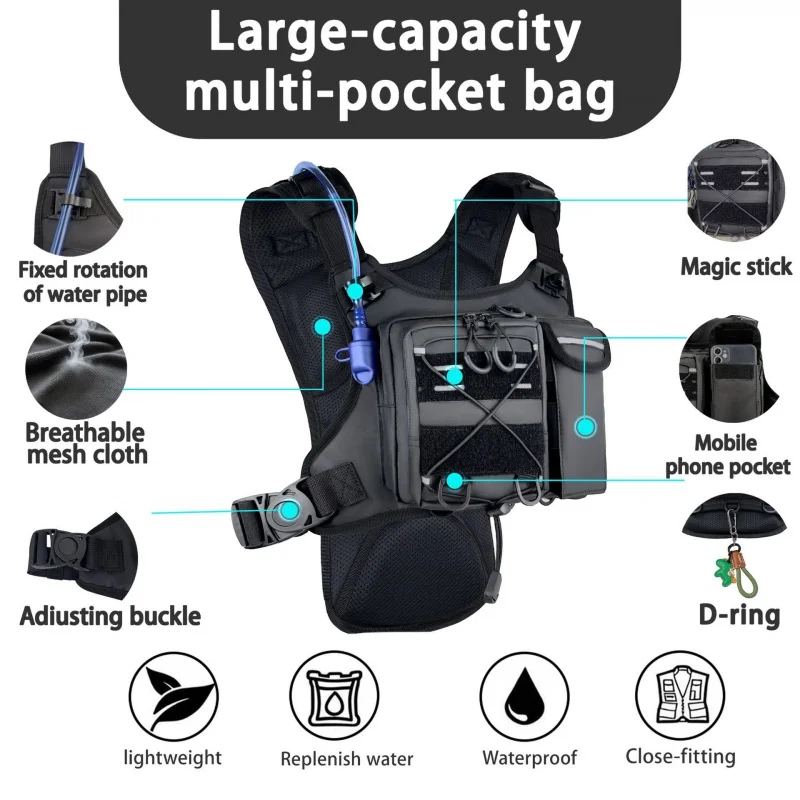 Cycling Gear Vest - ​High-Quality Tactical Vest Chest Bag with