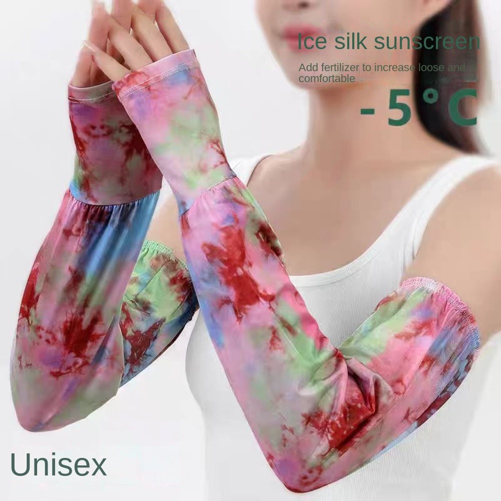 Tie Dyeing Long Ice Silk Sleev - Cycling Glove ulasan dan harga