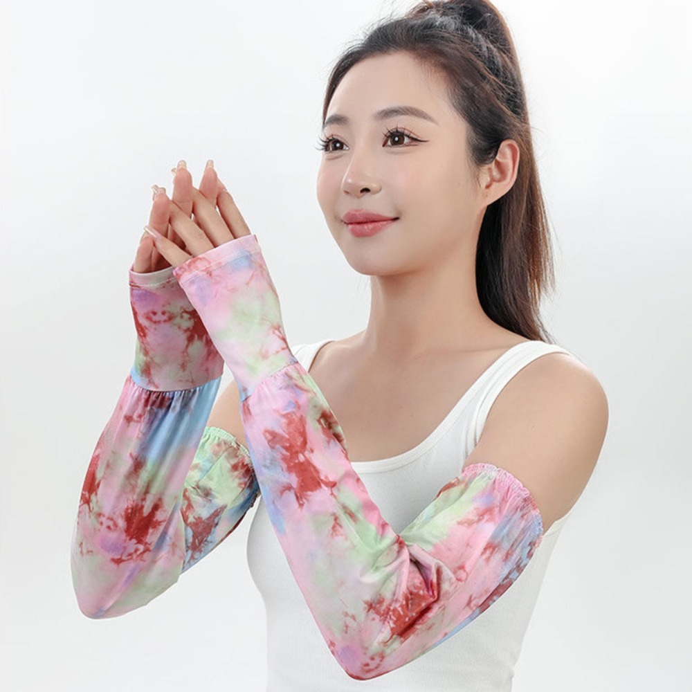 Tie Dyeing Long Ice Silk Sleev - Cycling Glove ulasan dan harga