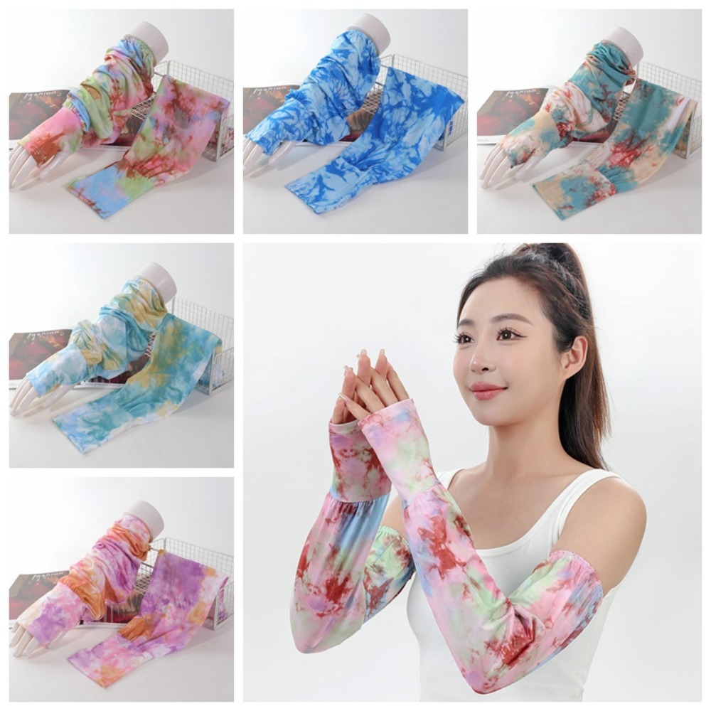 Tie Dyeing Long Ice Silk Sleev - Cycling Glove ulasan dan harga