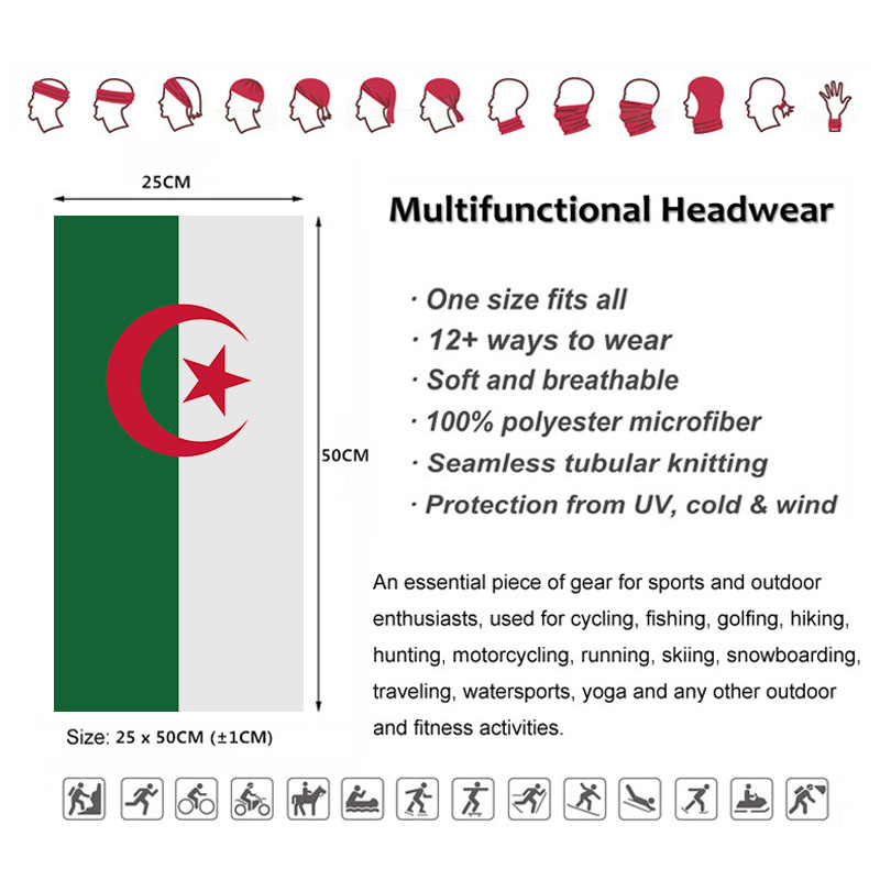 Algeria Flag Printed Bandana H - Gear In Cycling ulasan dan harga