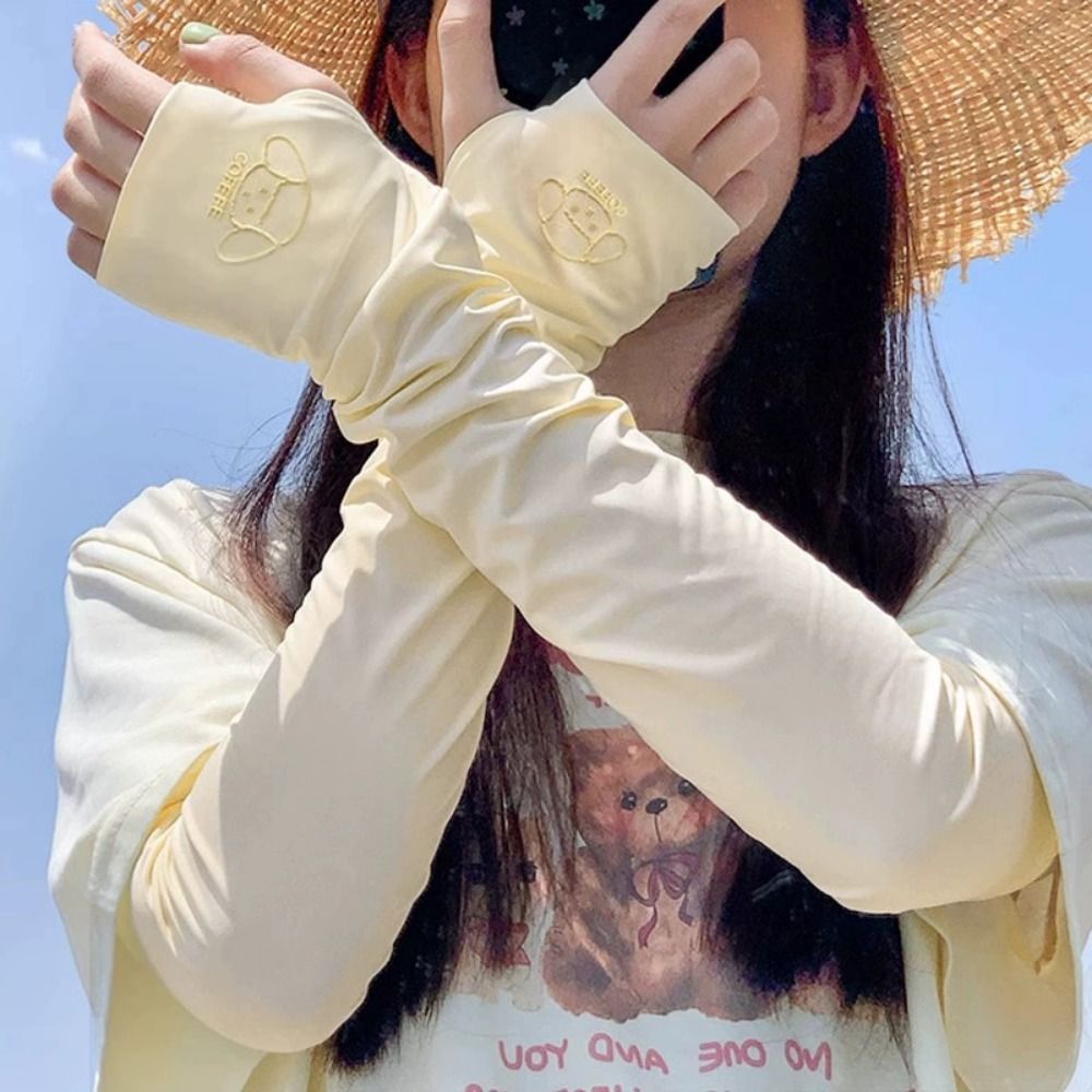 Cute Elastic Long Ice Silk Sle - Cycling Glove ulasan dan harga