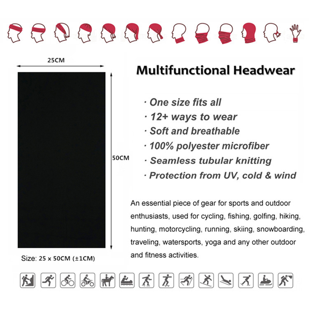 Seamless Solid Color Bandanas  - Gear In Cycling ulasan dan harga