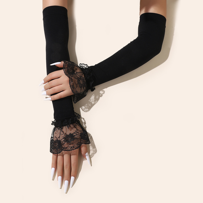 Fashion Long Lace Arm Sleeves  - Cycling Glove ulasan dan harga