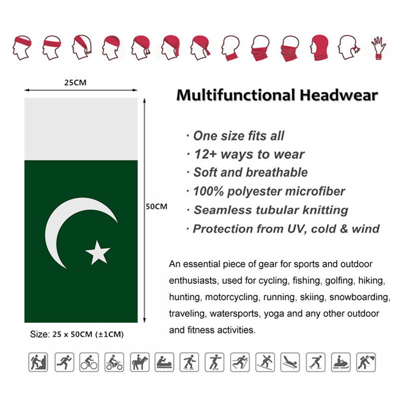 Pakistan Flag Bandana Neck Cov - Cycling Gear Pakistan ulasan dan harga