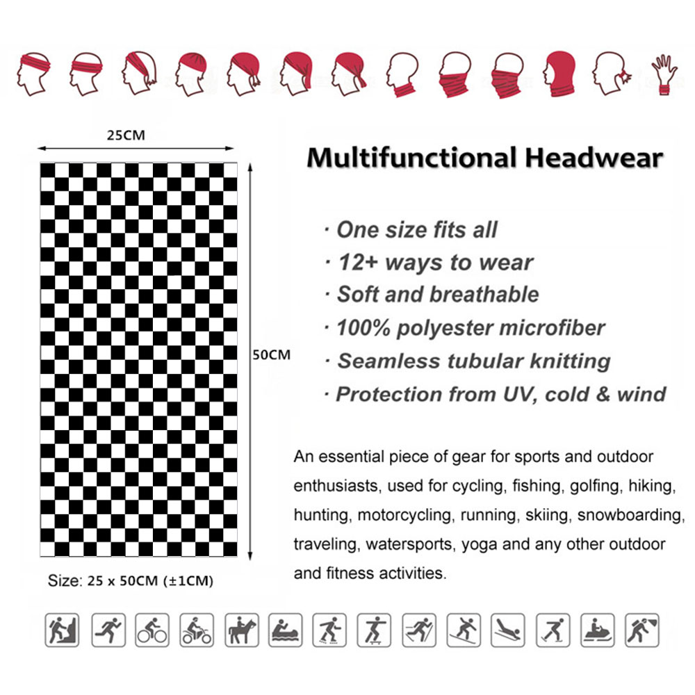 Checkered Ska Printed Headband - Gear In Cycling ulasan dan harga